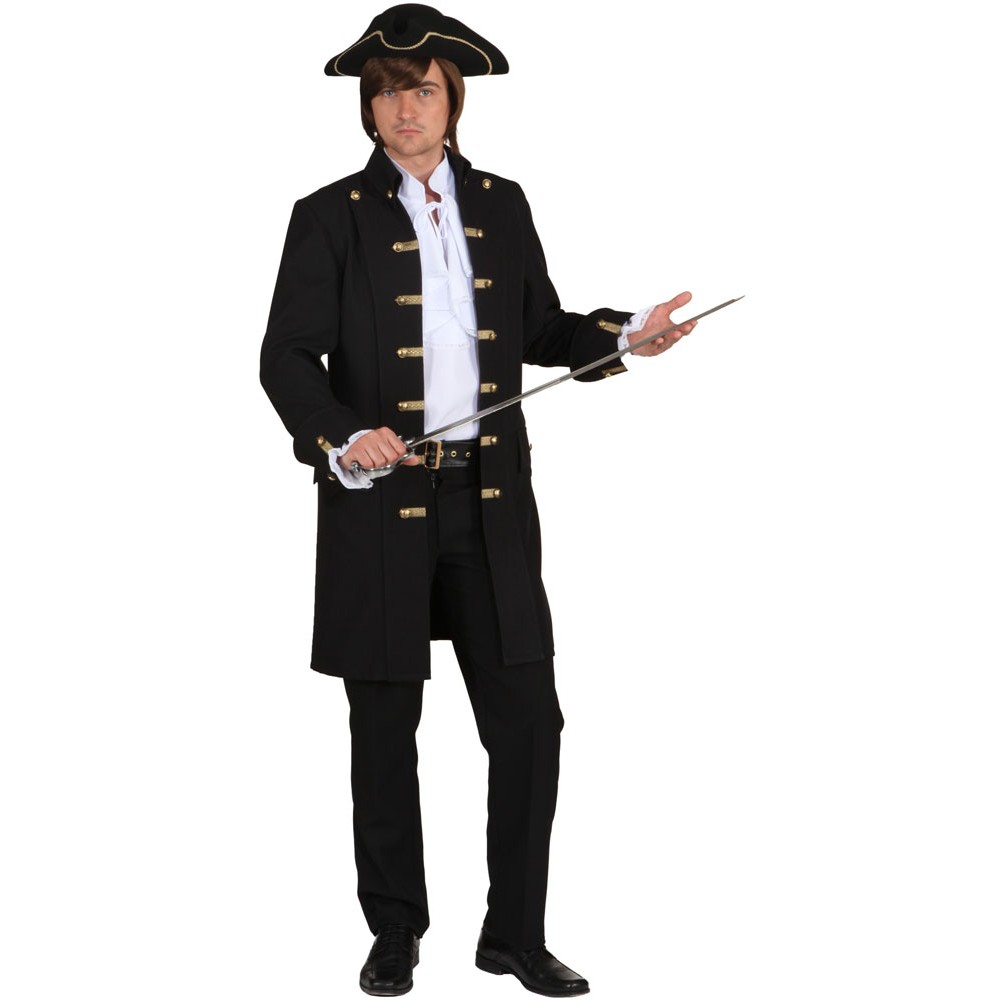 Dunkler Pirat Freibeuter Herrenkostüm schwarz , günstige Faschings Kostüme  bei Karneval Megastore